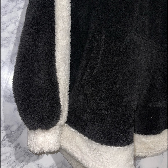 Black/White 1/4 Zip 100% Polyester Mens Hoodie Size Medium - Picture 2 of 10